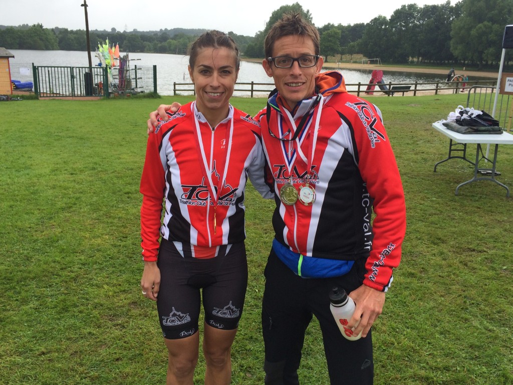 Caroline Tencé et Damien Lanée au Triathlon de La Ferté-Macé le 3 Juillet 2016